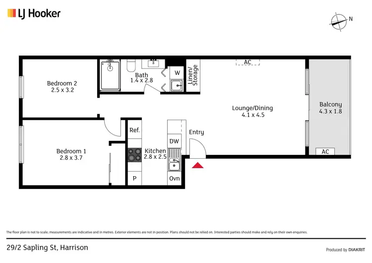 Floorplan of Homely apartment listing, 29/2 Sapling Street, Harrison ACT 2914