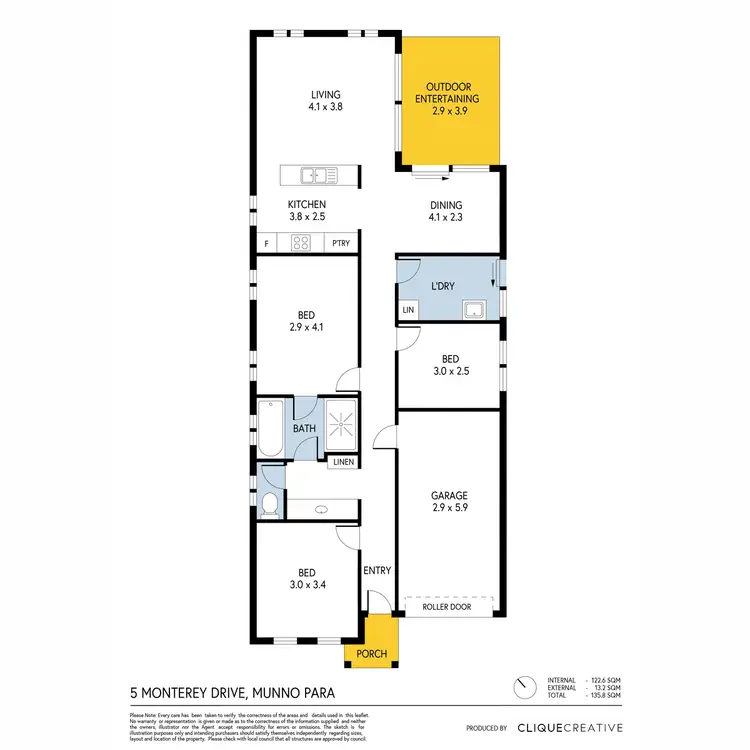 Floorplan of Homely house listing, 5 Monterey Drive, Munno Para West SA 5115