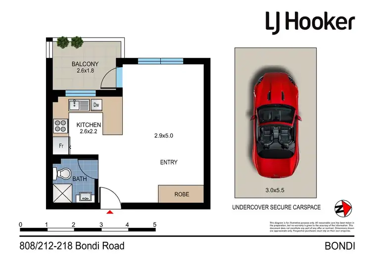 Floorplan of Homely apartment listing, 808/212-218 Bondi Road, Bondi NSW 2026