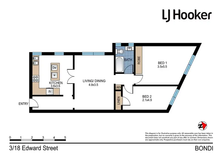 Floorplan of Homely apartment listing, 3/18 Edward Street, Bondi Beach NSW 2026