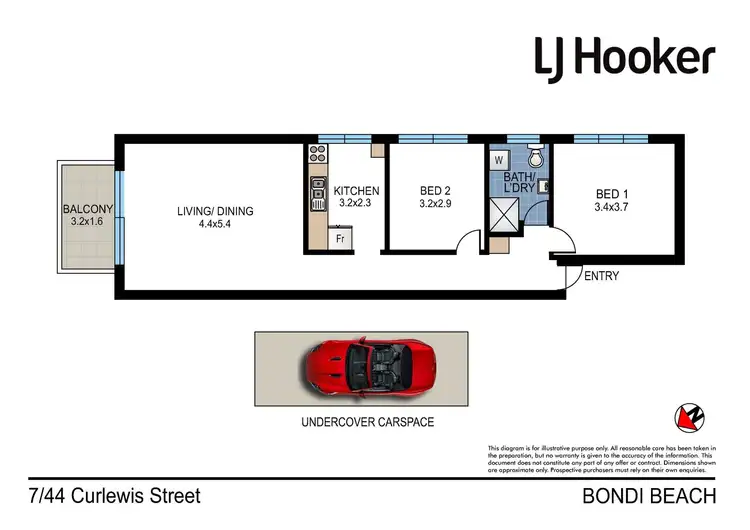 Floorplan of Homely apartment listing, 7/44-46 Curlewis Street, Bondi Beach NSW 2026