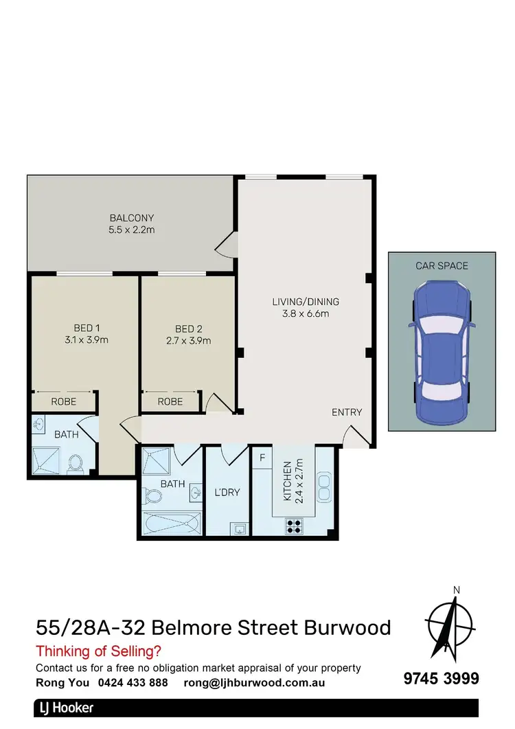Floorplan of Homely apartment listing, 55/28a-32 Belmore Street, Burwood NSW 2134