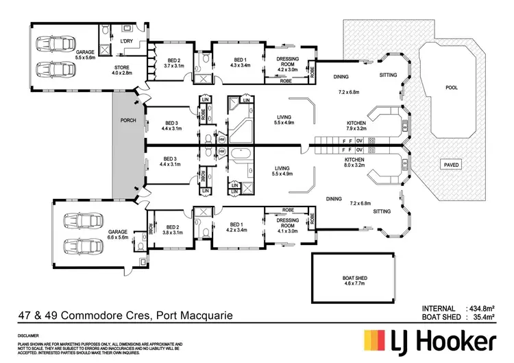 Floorplan of Homely semi-detached listing, 47-49 Commodore Crescent, Port Macquarie NSW 2444