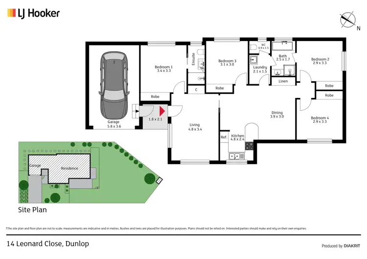 Floorplan of Homely house listing, 14 Leonard Close, Dunlop ACT 2615