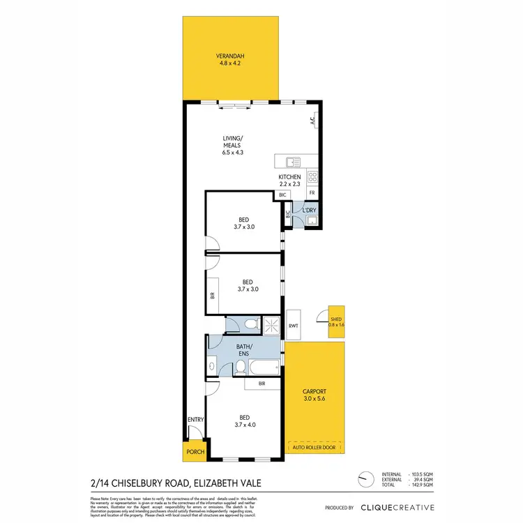 Floorplan of Homely house listing, 2/14 Chiselbury Road, Elizabeth Vale SA 5112