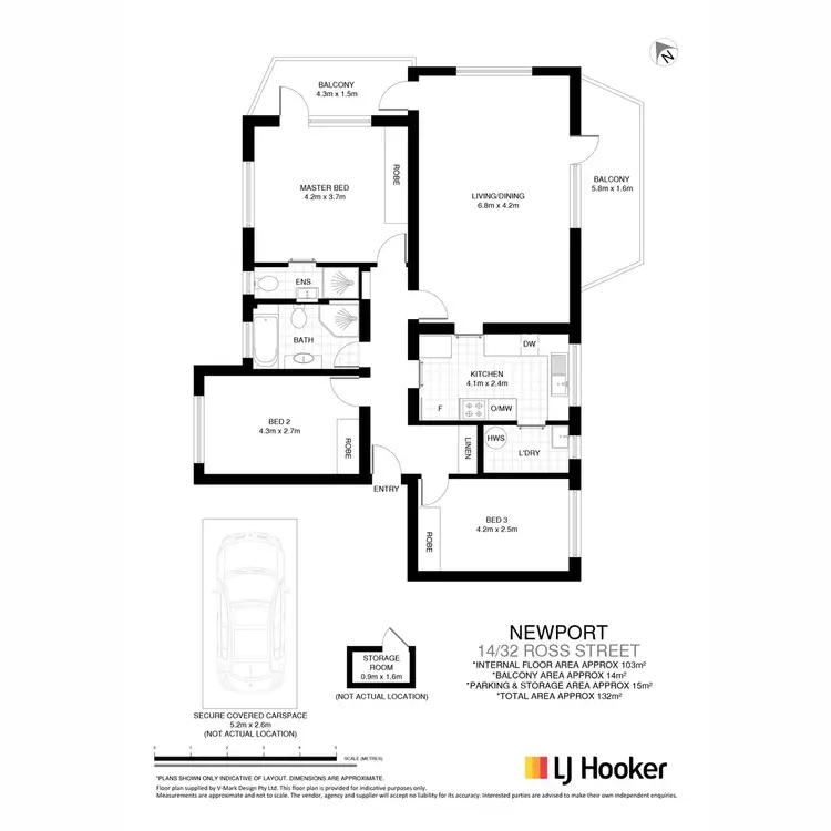 Floorplan of Homely apartment listing, 14/32 Ross Street, Newport NSW 2106