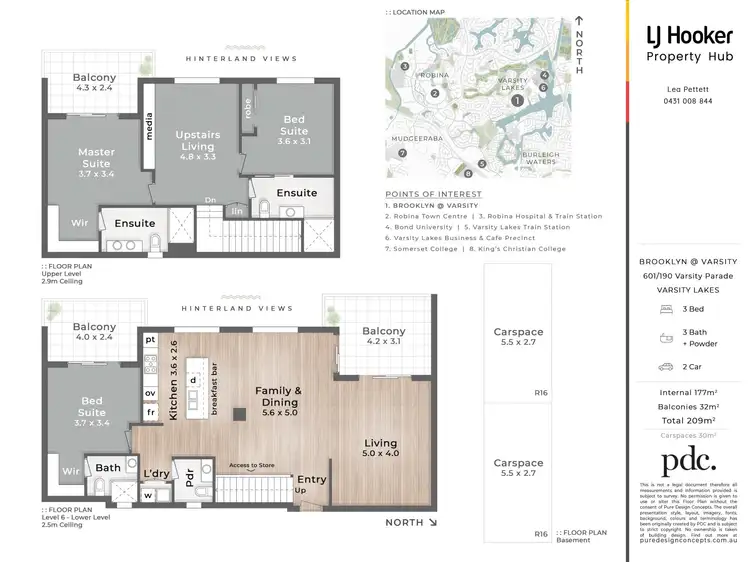 Floorplan of Homely unit listing, 601/190 Varsity Parade, Varsity Lakes QLD 4227