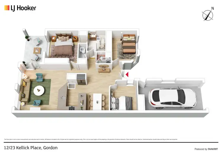 Floorplan of Homely townhouse listing, 12/23 Kellick Place, Gordon ACT 2906