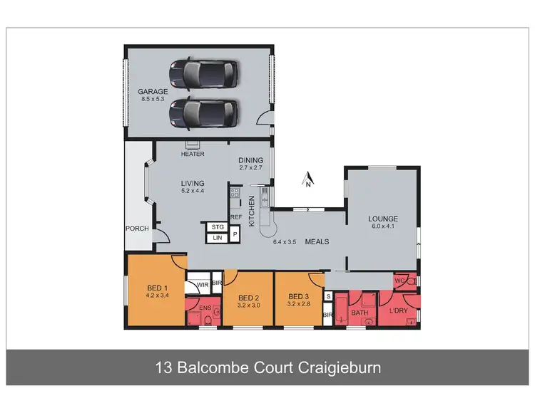 Floorplan of Homely house listing, 13 Balcombe Court, Craigieburn VIC 3064
