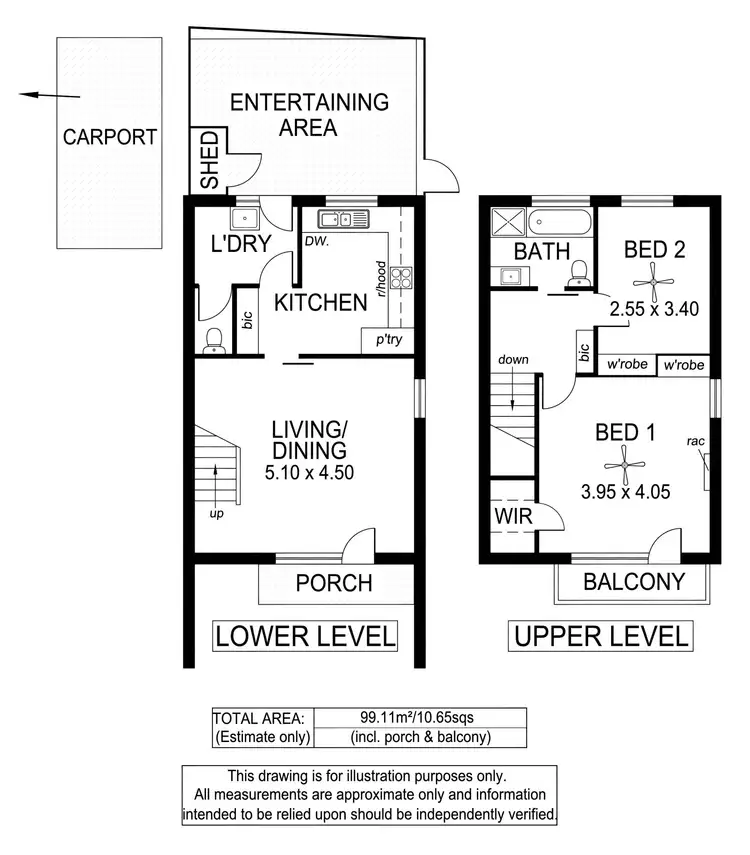 Floorplan of Homely unit listing, 1/1 Marjoram Pl, Brooklyn Park SA 5032
