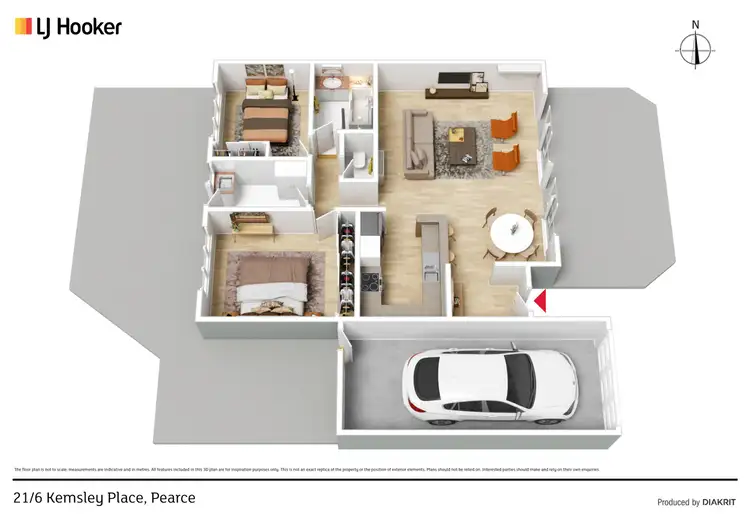 Floorplan of Homely townhouse listing, 21/6 Kemsley Place, Pearce ACT 2607