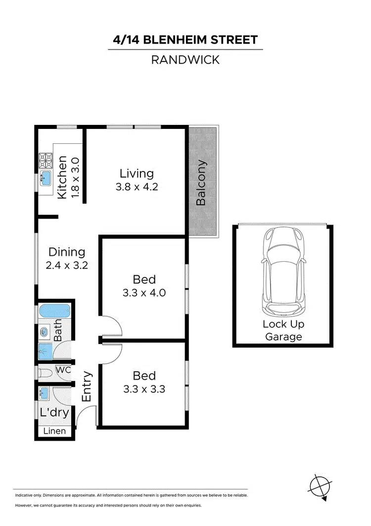 Floorplan of Homely unit listing, 4/14 Blenheim Street, Randwick NSW 2031
