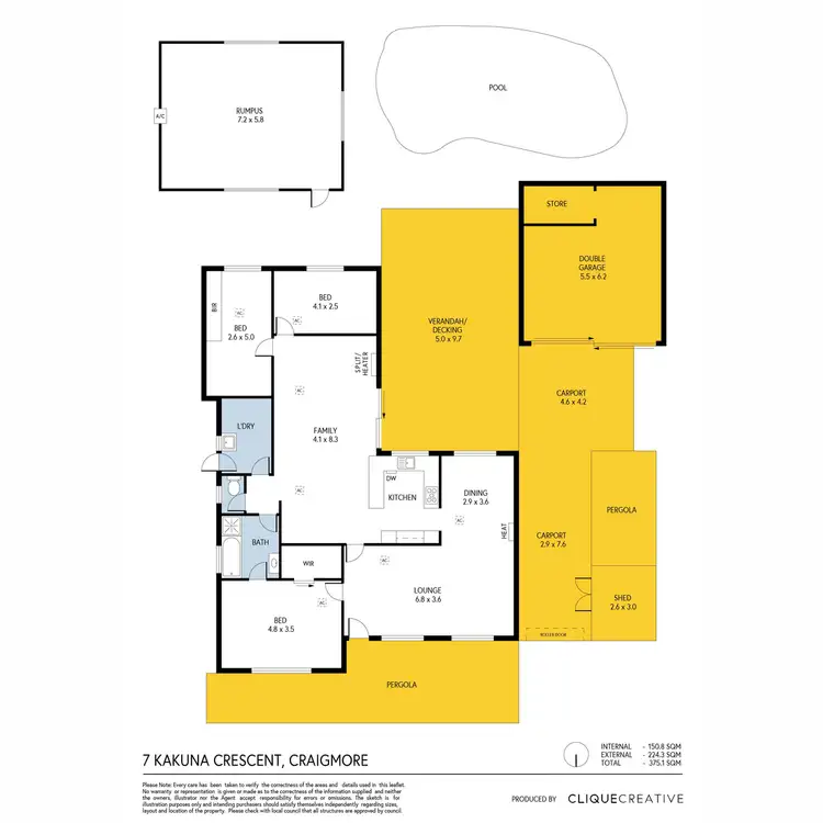 Floorplan of Homely house listing, 7 Kakuna Crescent, Craigmore SA 5114
