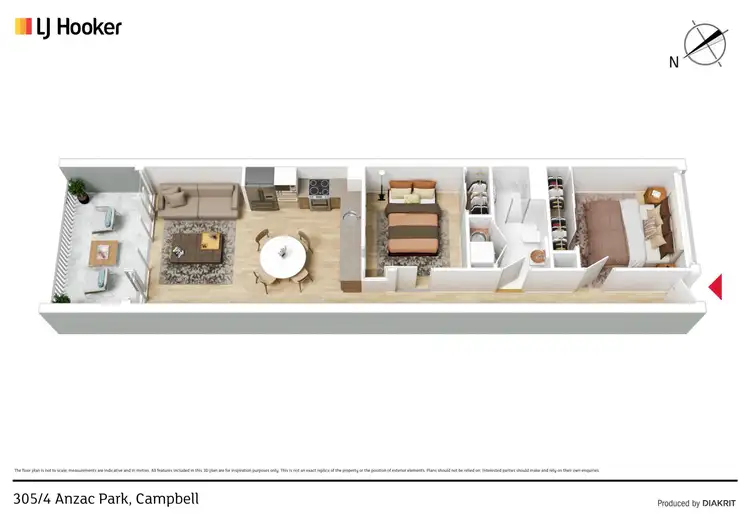Floorplan of Homely apartment listing, 305/4 Anzac Park, Campbell ACT 2612
