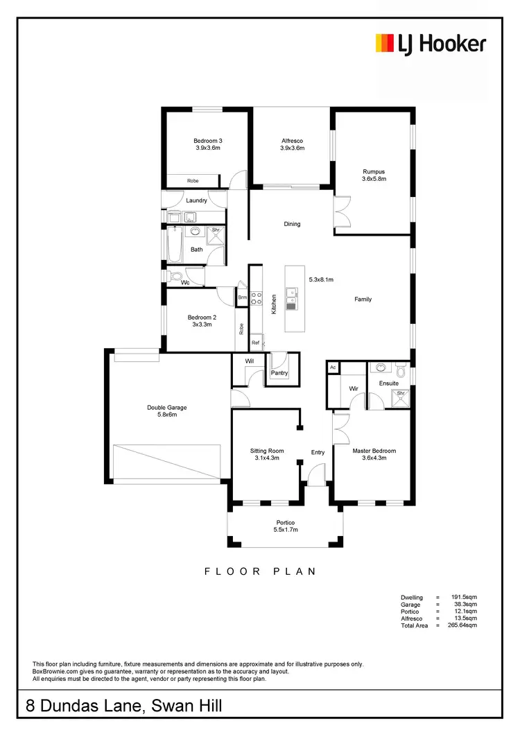 Floorplan of Homely house listing, 8 Dundas Lane, Swan Hill VIC 3585