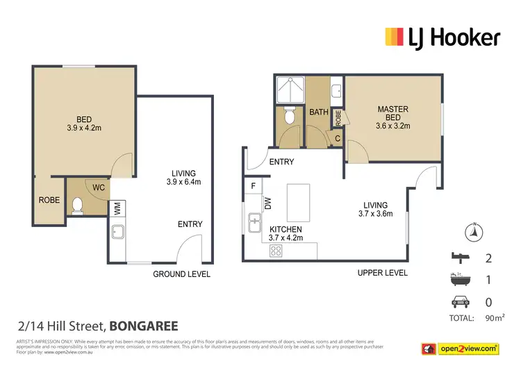 Floorplan of Homely unit listing, 2/14 Hill Street, Bongaree QLD 4507