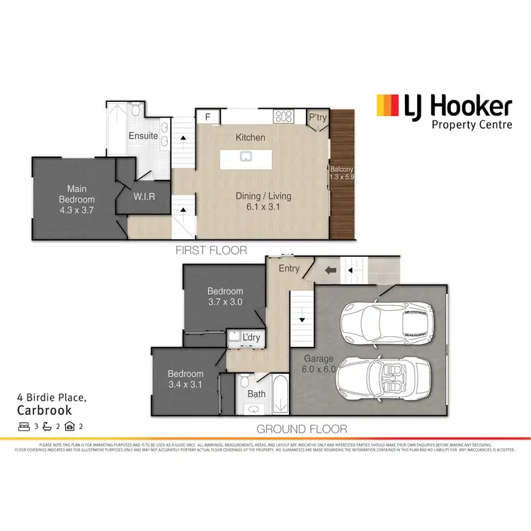 Floorplan of Homely townhouse listing, 4 Birdie Place, Carbrook QLD 4130