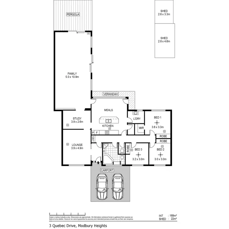 Floorplan of Homely house listing, 3 Quebec Drive, Modbury Heights SA 5092