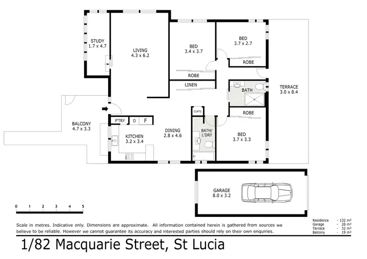 Floorplan of Homely apartment listing, 1/82 Macquarie Street, St Lucia QLD 4067
