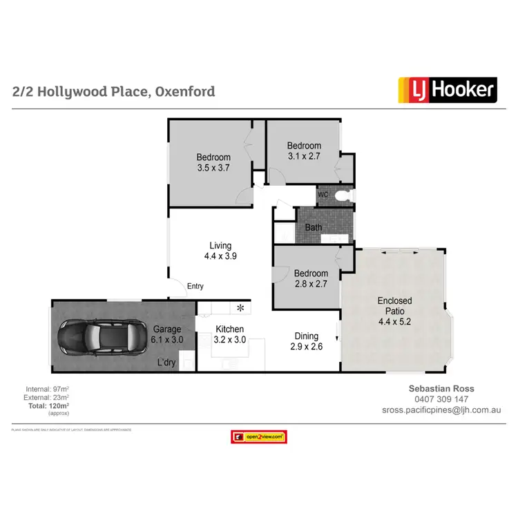 Floorplan of Homely semi-detached listing, 2/2 Hollywood Place, Oxenford QLD 4210