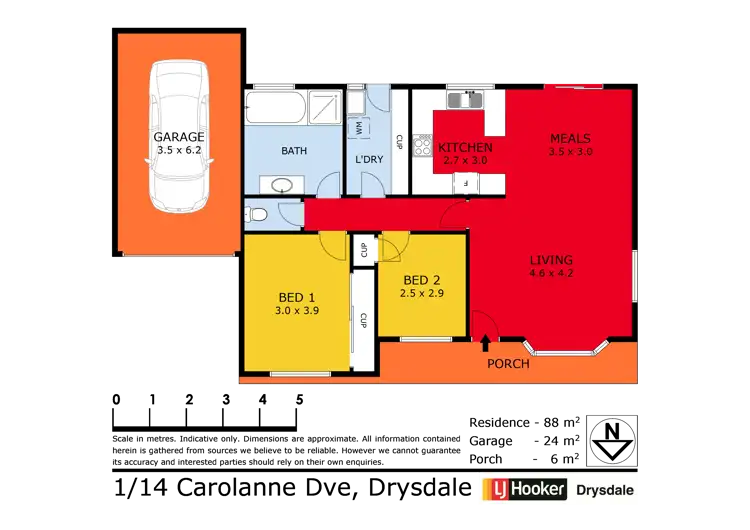 Floorplan of Homely unit listing, 1/14 Carolanne Drive, Drysdale VIC 3222