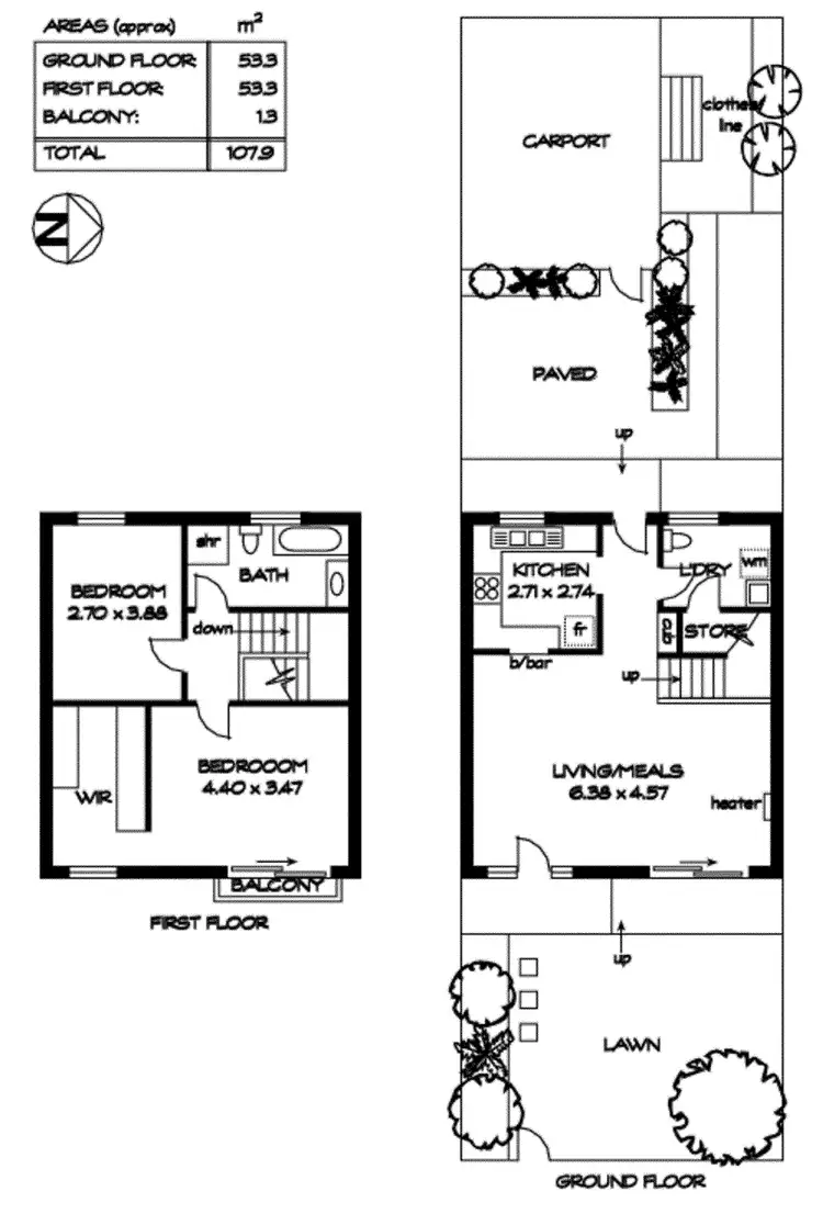 Floorplan of Homely townhouse listing, 220 Sportsman Drive, West Lakes SA 5021
