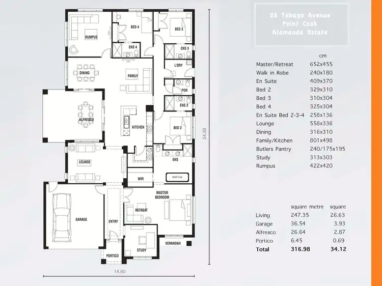 Floorplan of Homely house listing, 23 Tobago Avenue, Point Cook VIC 3030