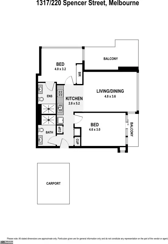 Floorplan of Homely apartment listing, 1317/220 Spencer Street, Melbourne (cbd) VIC 3000