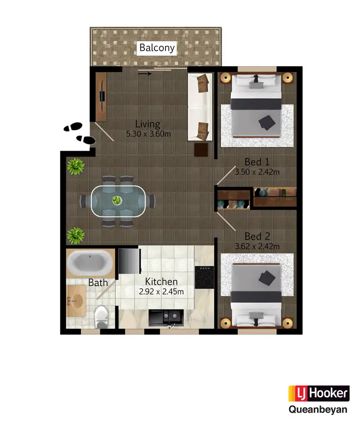 Floorplan of Homely unit listing, 17/1 Mowatt Street, Queanbeyan NSW 2620