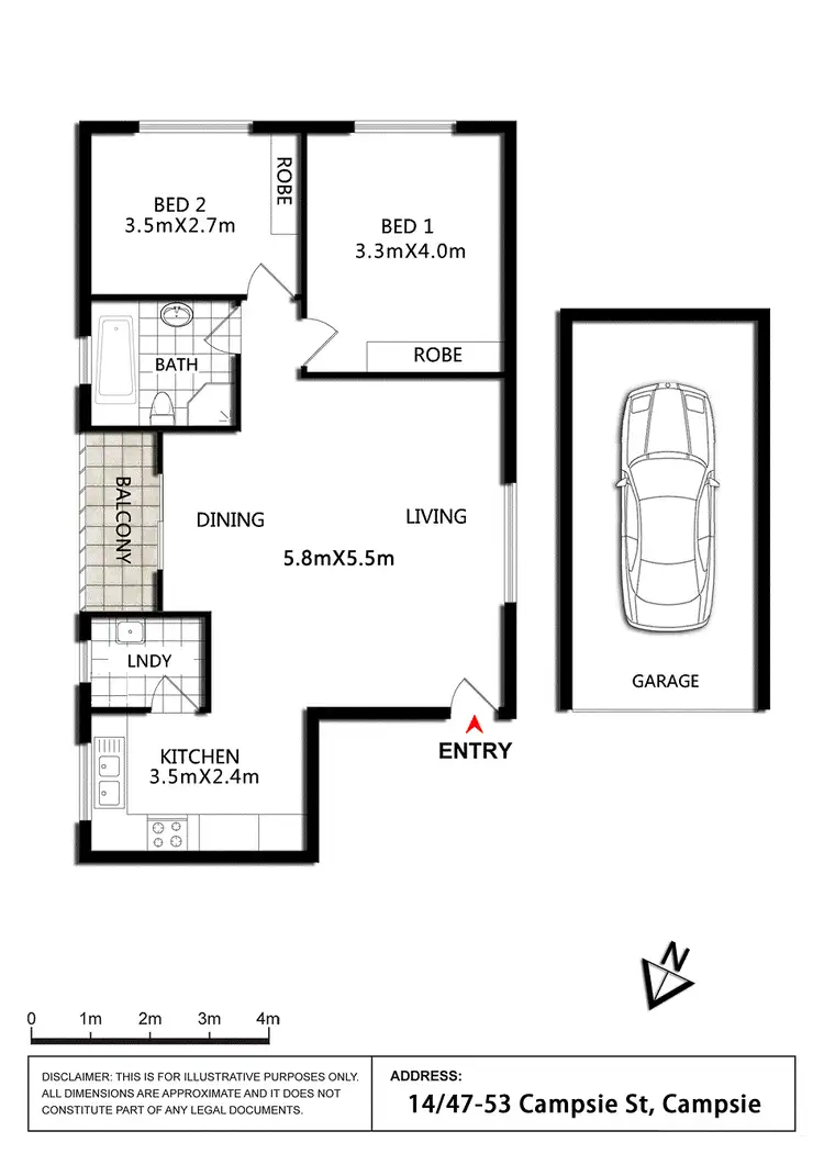 Floorplan of Homely apartment listing, 14/47-53 Campsie Street, Campsie NSW 2194