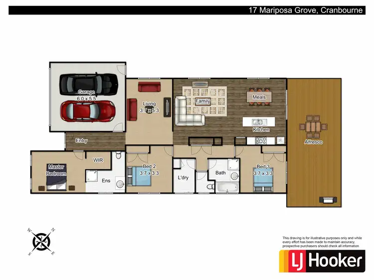 Floorplan of Homely house listing, 17 Mariposa Grove, Cranbourne VIC 3977