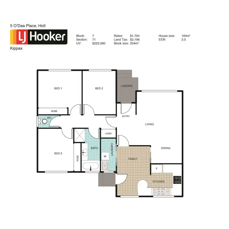 Floorplan of Homely house listing, 5 O'Dea Place, Holt ACT 2615