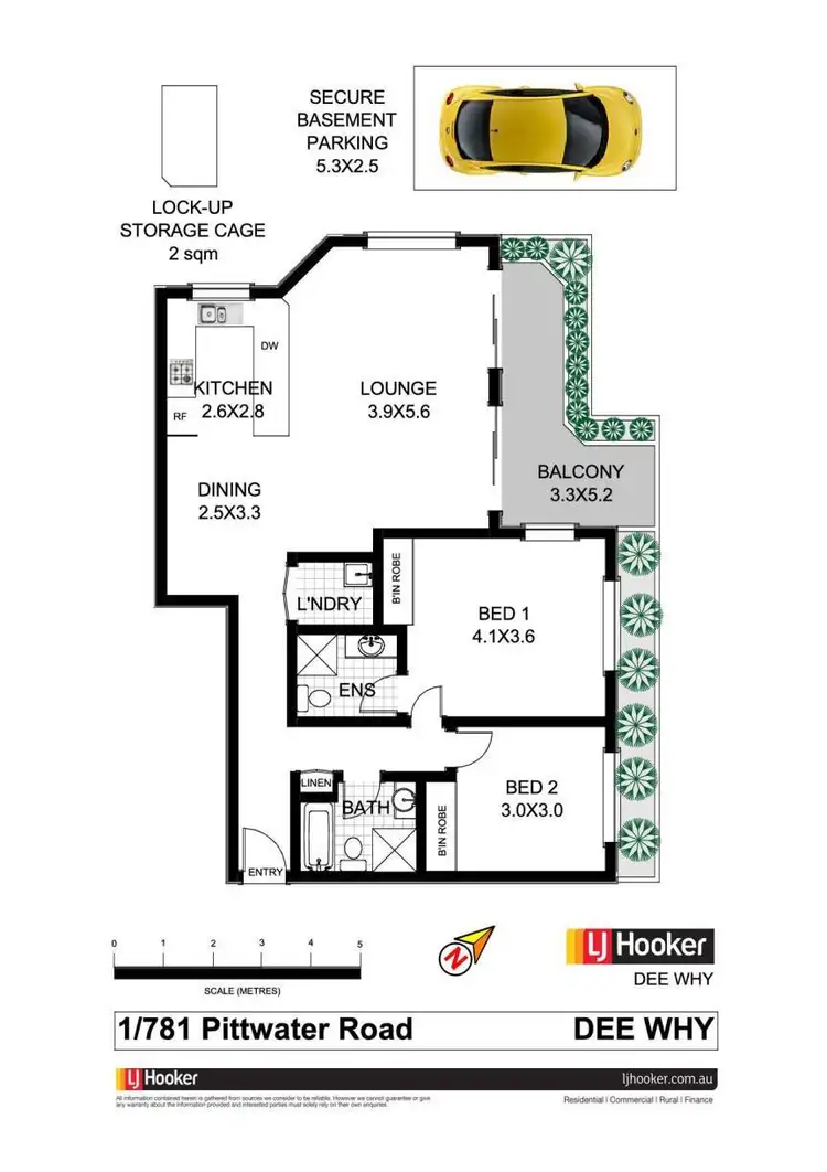 Floorplan of Homely unit listing, 1/781 Pittwater Road, Dee Why NSW 2099