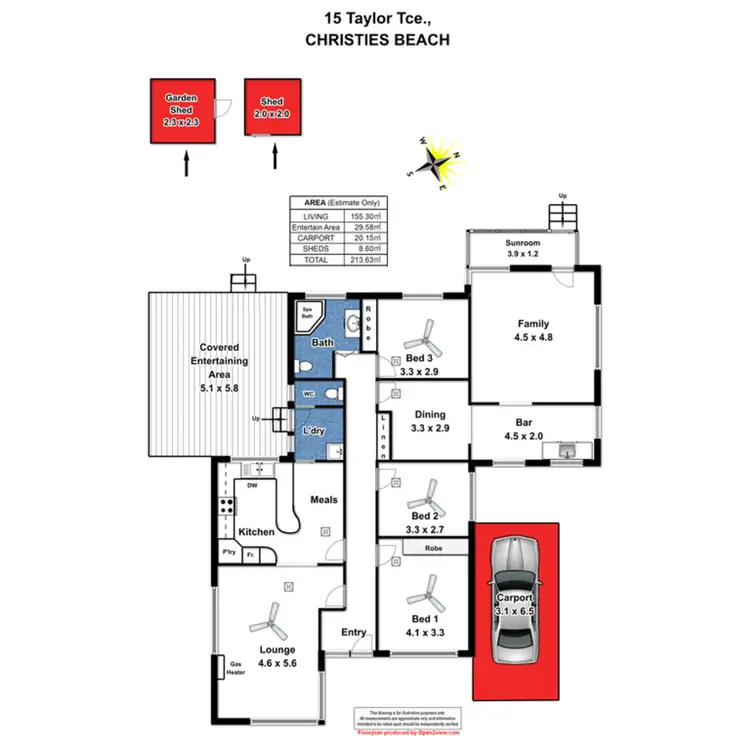 Floorplan of Homely house listing, 15 Taylor Terrace, Christies Beach SA 5165