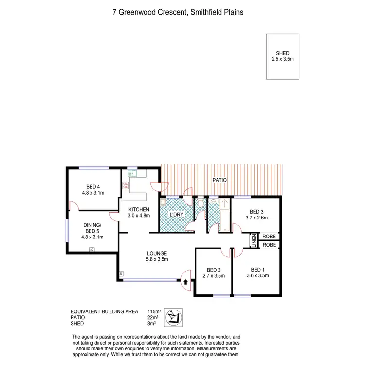 Floorplan of Homely house listing, 7 Greenwood Crescent, Smithfield Plains SA 5114