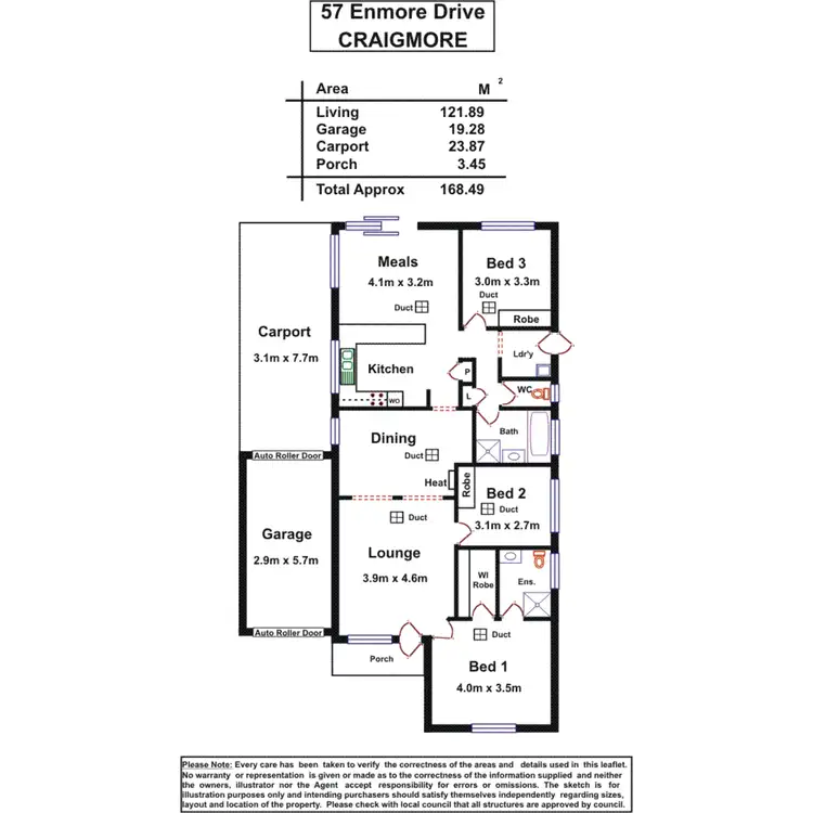 Floorplan of Homely house listing, 57 Enmore Drive, Craigmore SA 5114