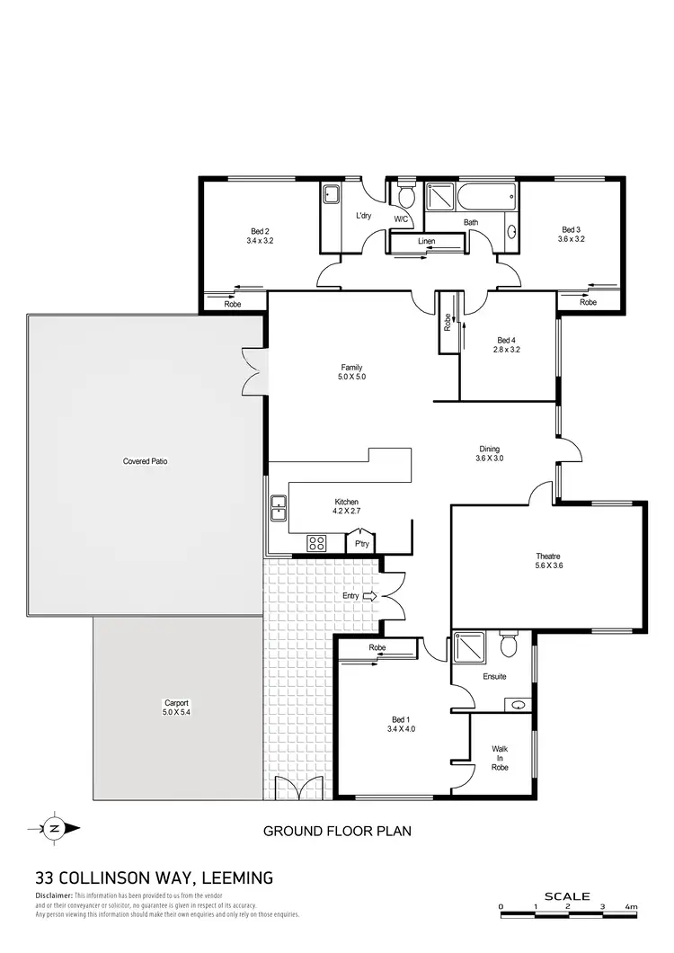 Floorplan of Homely house listing, 33 Collinson Way, Leeming WA 6149