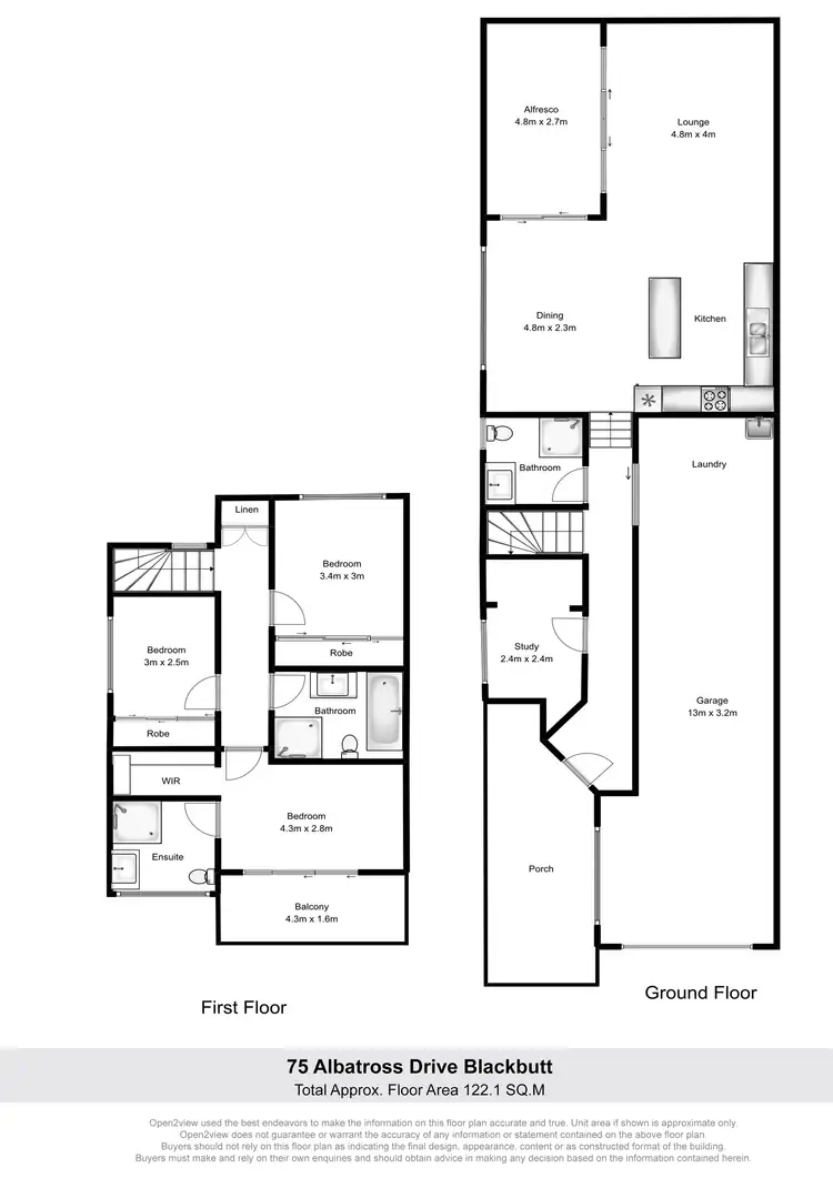 Floorplan of Homely semi-detached listing, 75 Albatross Drive, Blackbutt NSW 2529