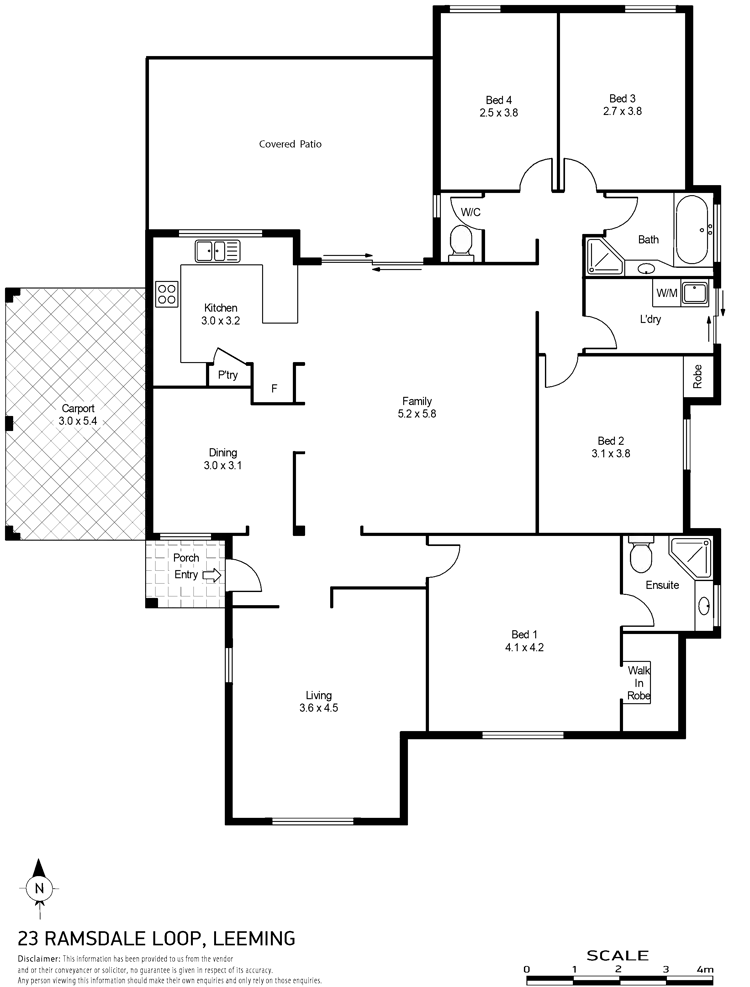 Floorplan of Homely house listing, 23 Ramsdale Loop, Leeming WA 6149