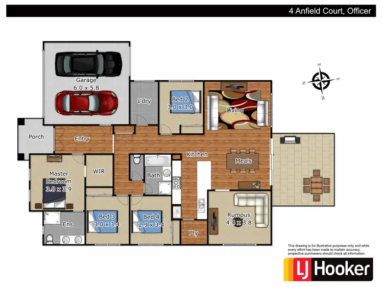 Floorplan of Homely house listing, 4 Anfield Court, Officer VIC 3809