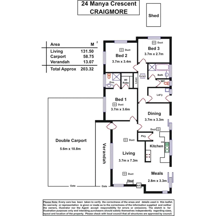 Floorplan of Homely house listing, 24 Manya Crescent, Craigmore SA 5114