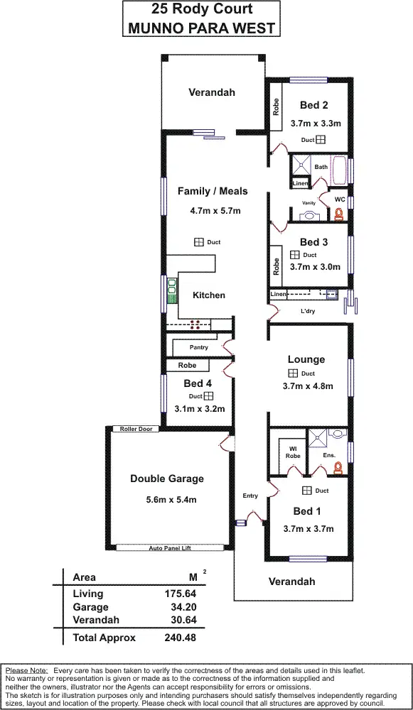 Floorplan of Homely house listing, 25 Rody Court, Munno Para West SA 5115