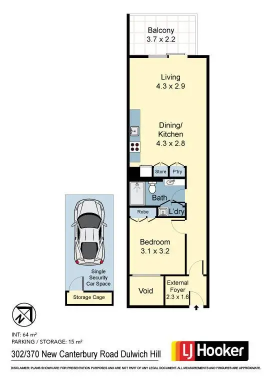 Floorplan of Homely apartment listing, 302/370 New Canterbury Road, Dulwich Hill NSW 2203