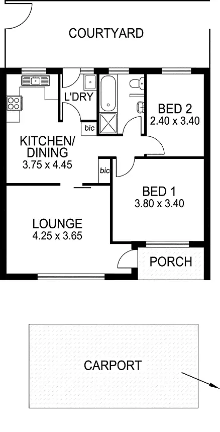 Floorplan of Homely unit listing, 6/7 Stephens Avenue, Torrensville SA 5031