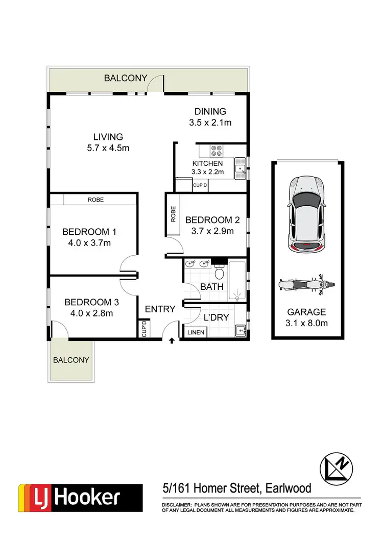 Floorplan of Homely apartment listing, 5/161 Homer Street, Earlwood NSW 2206