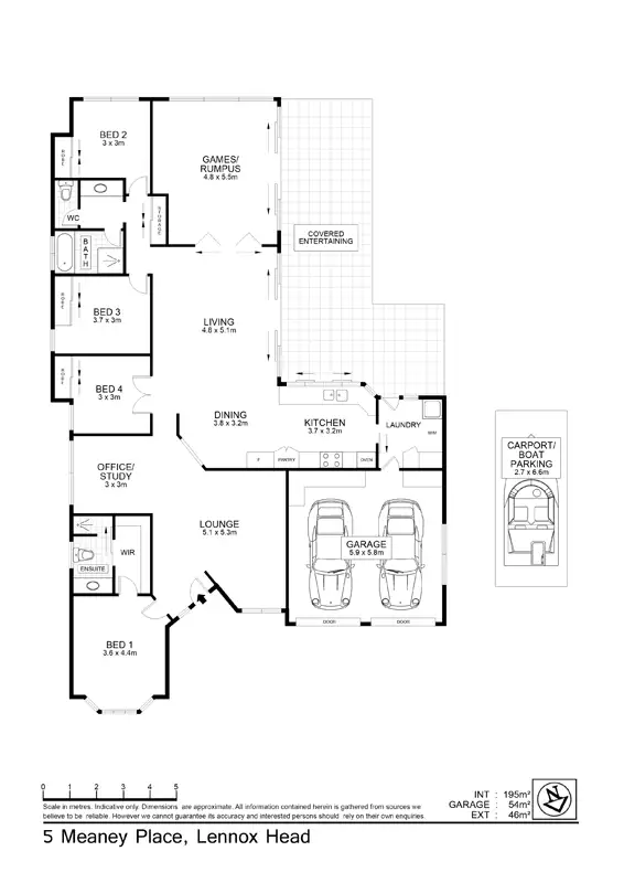 Floorplan of Homely house listing, 5 Meaney Place, Lennox Head NSW 2478