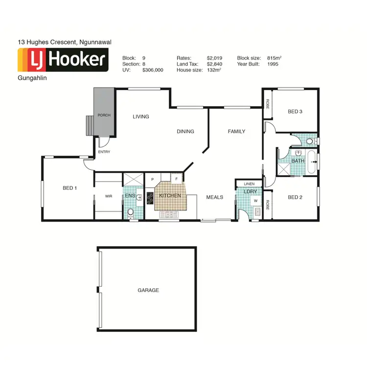 Floorplan of Homely house listing, 13 Hughes Crescent, Ngunnawal ACT 2913