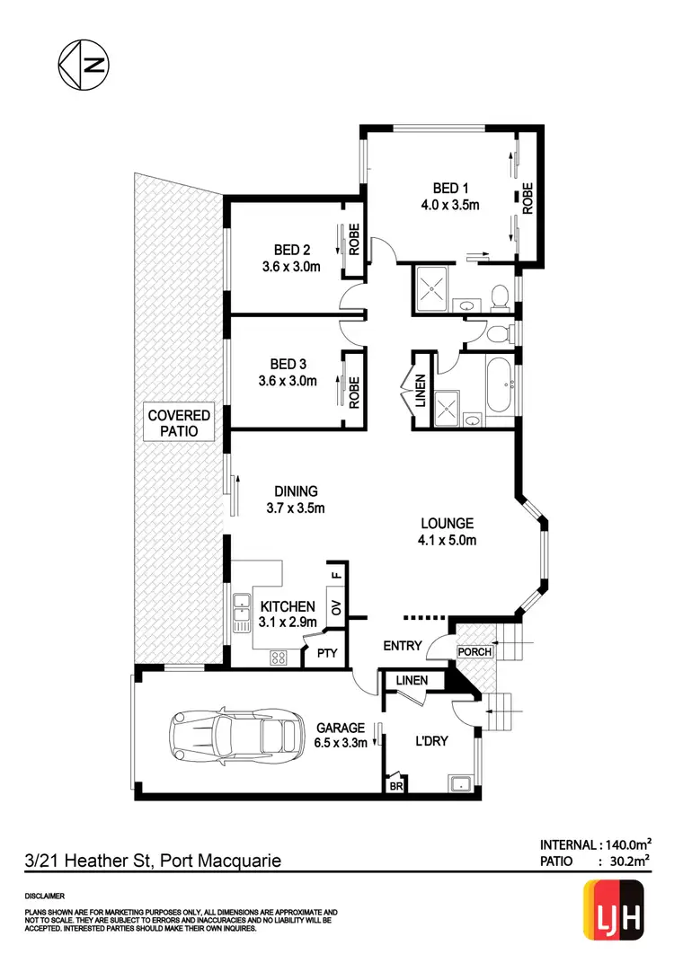 Floorplan of Homely villa listing, 3/21 Heather Street, Port Macquarie NSW 2444
