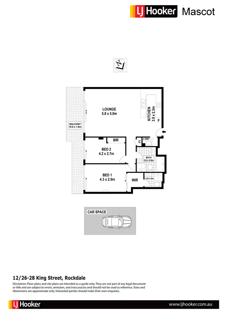Floorplan of Homely apartment listing, 12/26-28 King Street, Rockdale NSW 2216