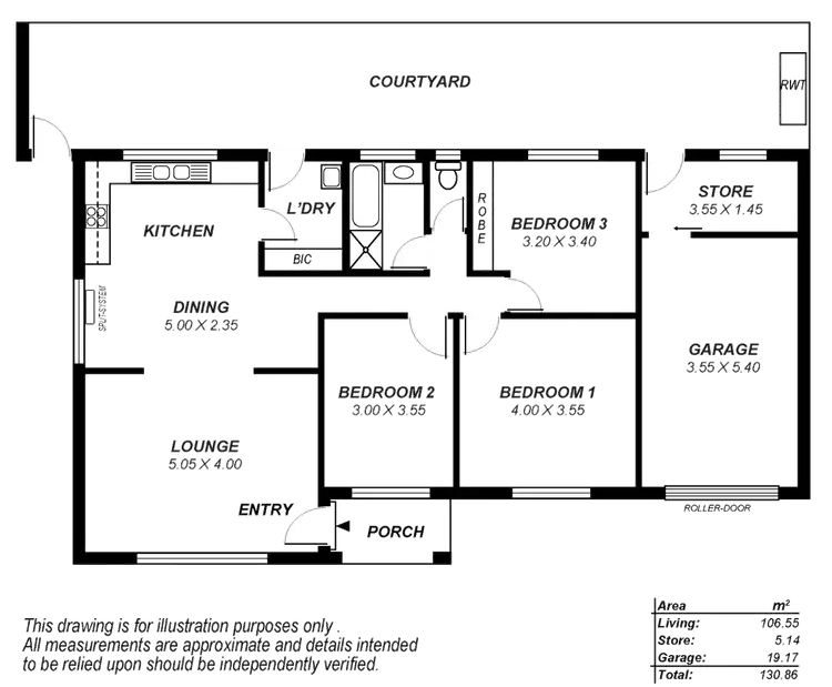 Floorplan of Homely unit listing, 1/41 Markham Avenue, Enfield SA 5085